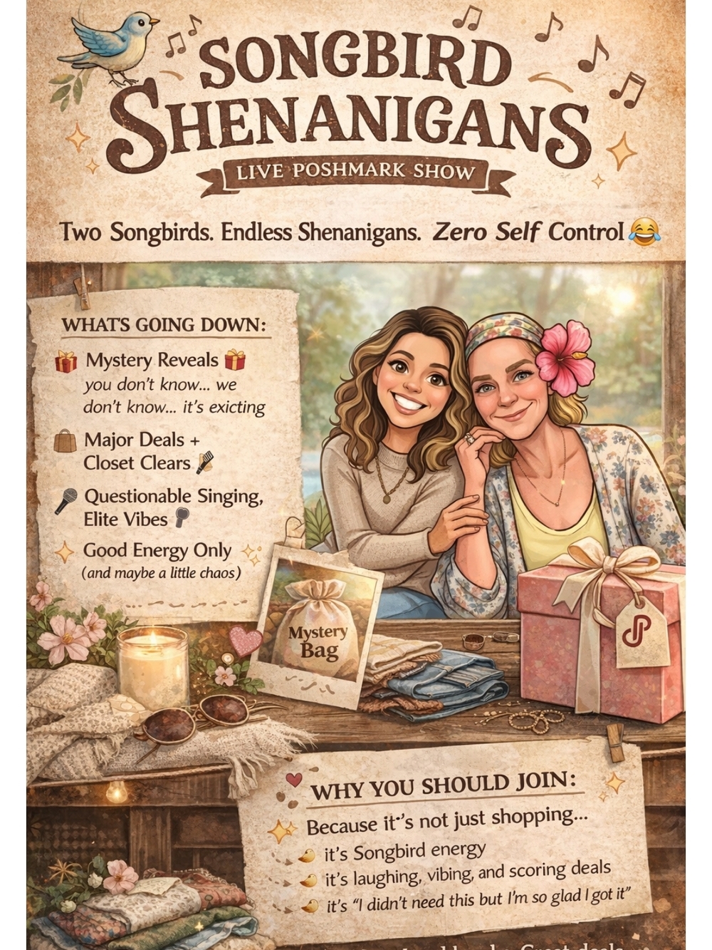 Songbird Shenanigans Live Show W/ @Sandra_Chu And Me Thursday @11am Est